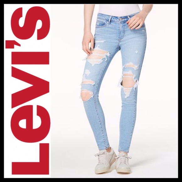 levi's 711 ripped skinny jeans